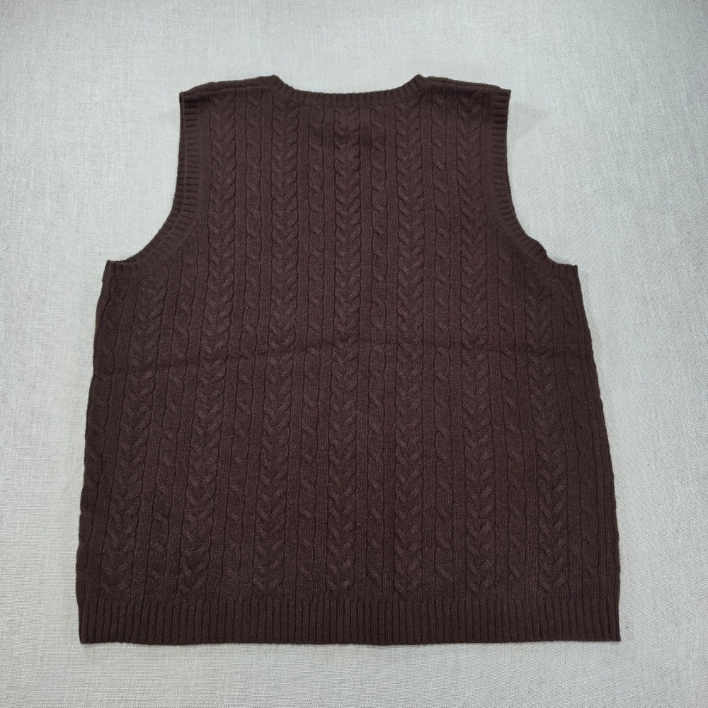 Lauren Ralph Lauren Sweater Vest Womens L Brown Excellent Merino Angora Cashmere - Picture 2 of 9